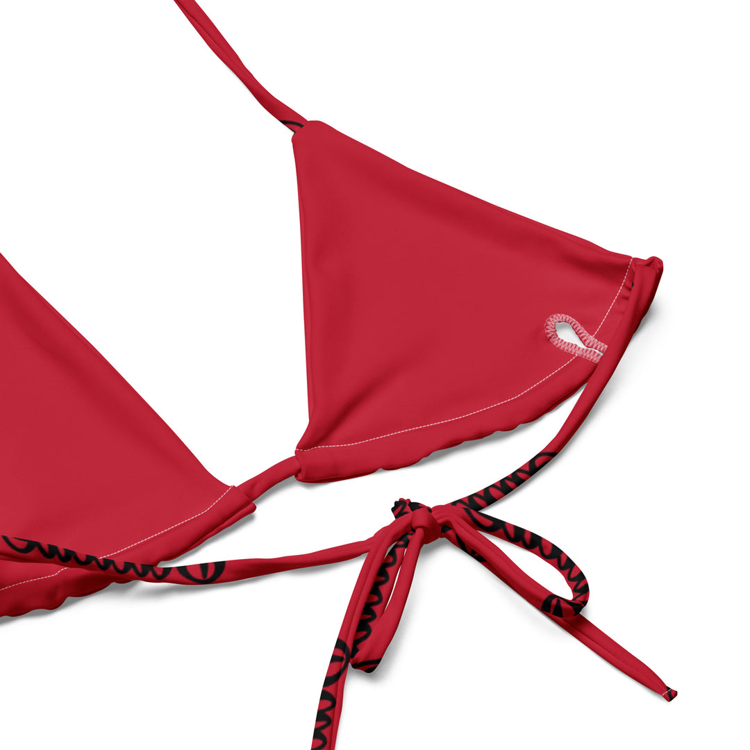 Black Hot String Woman Bikini with Red Baddie Logo